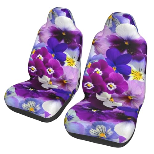 Housses de siège auto antidérapantes et protectrices violettes à motif floral
