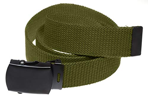 Jackster Slide Web Belt – Military Grade with Black Metal Buckle – Adjustable – Made in USA