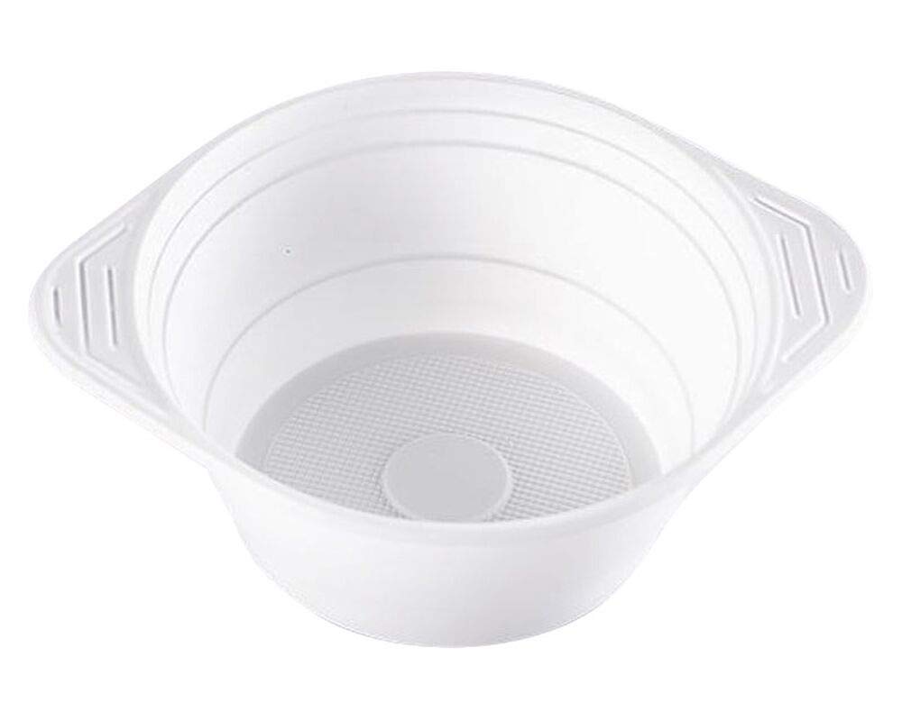 1-PACK Suppenterrine Suppenteller 750ml, PP, 10 gr, Mikrowellentauglich, weiß, 100 Stück