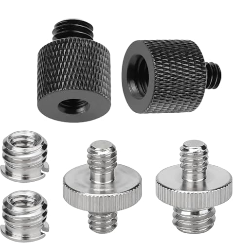 SHSHbuy Tornillos para Trípodes,6 Piezas Adaptador de Trípode de Rosca de 1/4 a 3/8 de Pulgada,Adaptadores de Soporte de Micrófono,Tornillos de Cámara Convertidores para Monopié