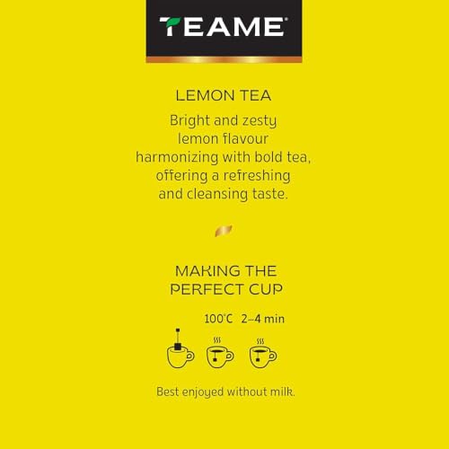 Image of TE-A-ME Lemon Tea 400 Bags | Lemon Black Tea | Pack of 4 (100 Bags x 4)