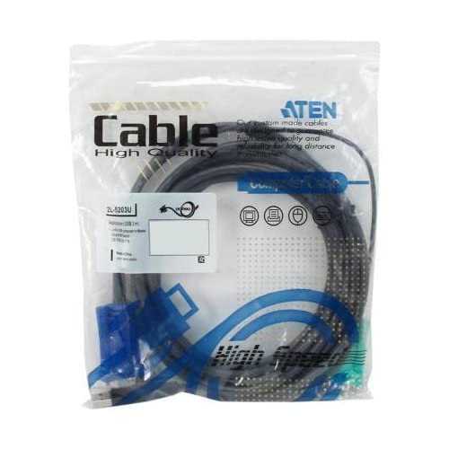ATEN USB KVM Cable, SPHD-15 Male to VGA and USB A 2L5203U, 10 Feet