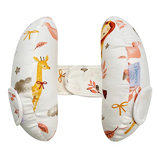 Image of Baby Car Seat Head Neck Support, Toddler Adjustable Stroller Safety Insert, Banana U-Shape Travel Headrest Cushion