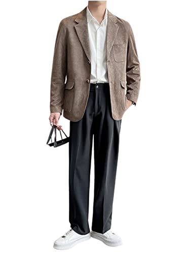 Blazer en velours pour homme : veste de costume élégante à deux boutons
