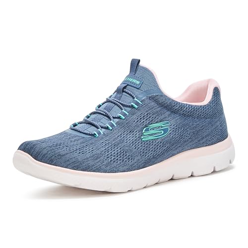 Skechers Women's Summits Fun Flare Sneaker, Navy/Multi=NVMT, 10.5 Wide