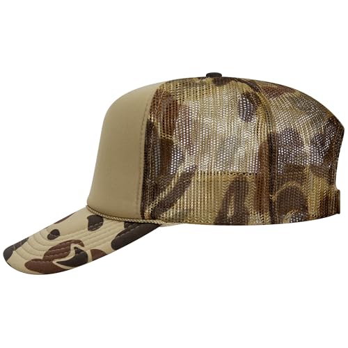 Image of OTTO Polyester Foam Front 5 Panel High Crown Mesh Back Trucker Hats in 97, Bulk, Wholesale