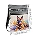 LiuenMgg German Shepherd Messenger Bag Small Ethnic Pattern Printed Adjustable Strap Crossbody Zipper Bag German Shepherd Phone Bag Wallet Cute Shoulder Handbag for Women