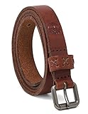 Timberland Women's Casual Leather Belt, Brown (Skinny), X-Large (35-39)