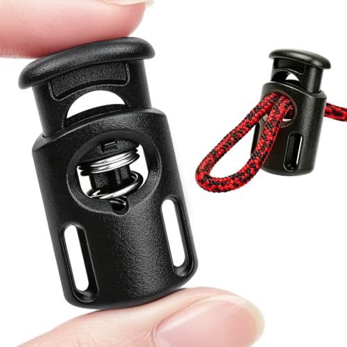 12 PCS Cord Locks for Drawstrings Plastic Spring Toggle Stopper Clasp Adjustable Shoe Lace Lock for Sneakers Boots