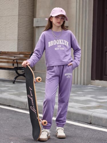 Image of Arshiner Girls 2 Piece Outfits Kids Trendy Tie Dye Sweatsuits Sets