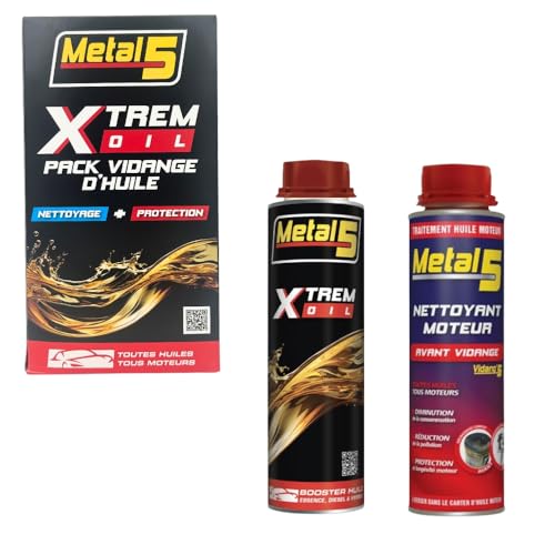 Pack vidange d'huile nettoyage protection XTREM Oil METAL 5 additif moteur essence diesel