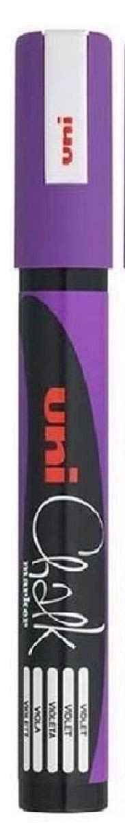 Uni-Ball Purple Uni Violet Bullet Tip Nib (1.8 - 2.5Mm) Liquid Chalk Marker Pen Colour Whiteboard Blackboard Chalkboard Menu Glass Windows Wet Wipe Non Permanent (Pack Of 1) Pwe-5M