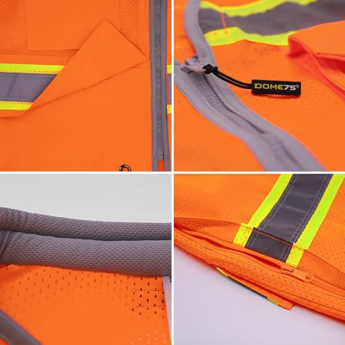 Image of DOME75 OMNI Series OV6123 Class 2 HiVis Contrast Heavy Duty Surveyors Vest with ProPocket