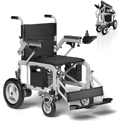 Hassky Electric Wheelchair for Adults with Dual Shock Absorption,25 Miles Long Range Power Wheelchair for Seniors,All Terrain Motorized Wheelchair with a Robust 39KG (86LB) Weight,Grey
