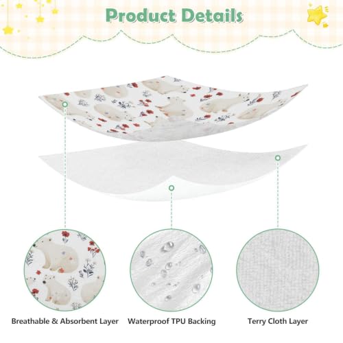Drap de matelas imperméable bébé de qualité supérieure ours blanc - 6