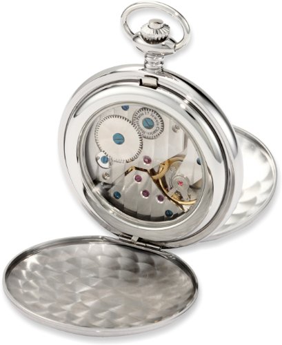 Charles-Hubert, Paris 3908-WR Premium Collection Roestvrij Staal Satijn Afwerking Dubbele Hunter Case Mechanisch Zakhorloge, Meerkleurig - Afbeelding 3