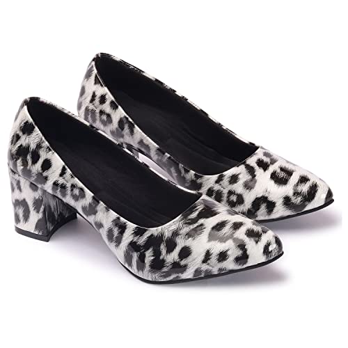 Image of Ladies Hub Women's Stylish Pump Block Heels and Pointed Toe Ballerina Shoes for Party and Formal Occasions