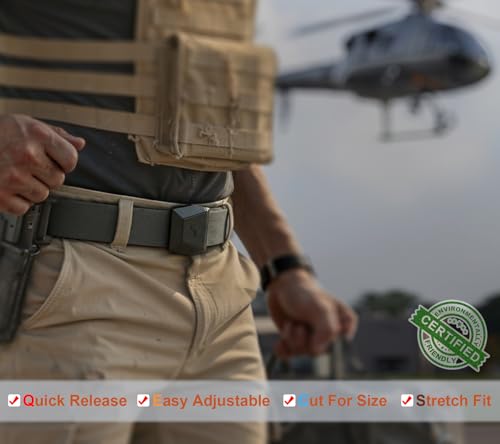 Image of BULLIANT Men Tractical Belt,Stretch Western Rigger Web Belt For Cowboy Military Heavy Duty Hiking Hunting 1.5 inch-Cut For Fit