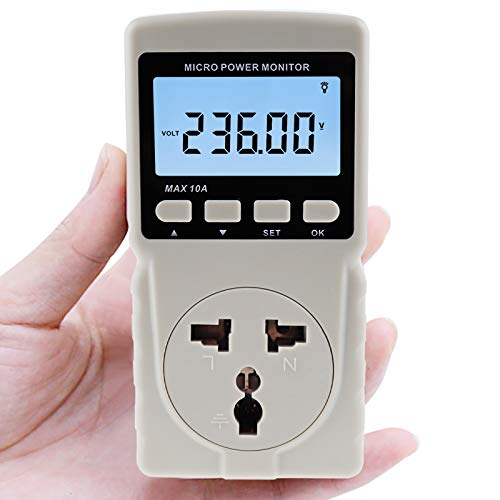 Digital Power Meter Wattmeter Energy Consumption Meter Watt Voltage Current Frequency Electricity Usage Monitor Plug-In Socket Design #TOP7