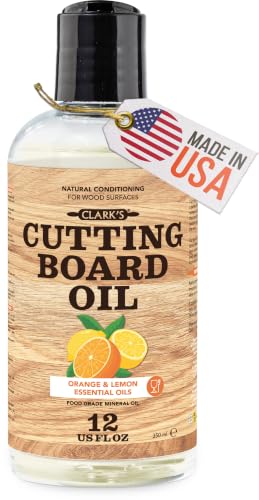 Cutting Board Oil 12 oz, Food Grade Mineral Oil added Orange...