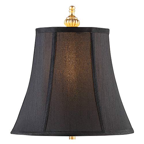 Regency Hill Juliette Traditional French Country Buffet Table Lamps 36.5" Tall Set Of 2 Glam Luxury Style Gold Candlestick Black Fabric Bell Shade For Living Room House Home Entryway #TOP7