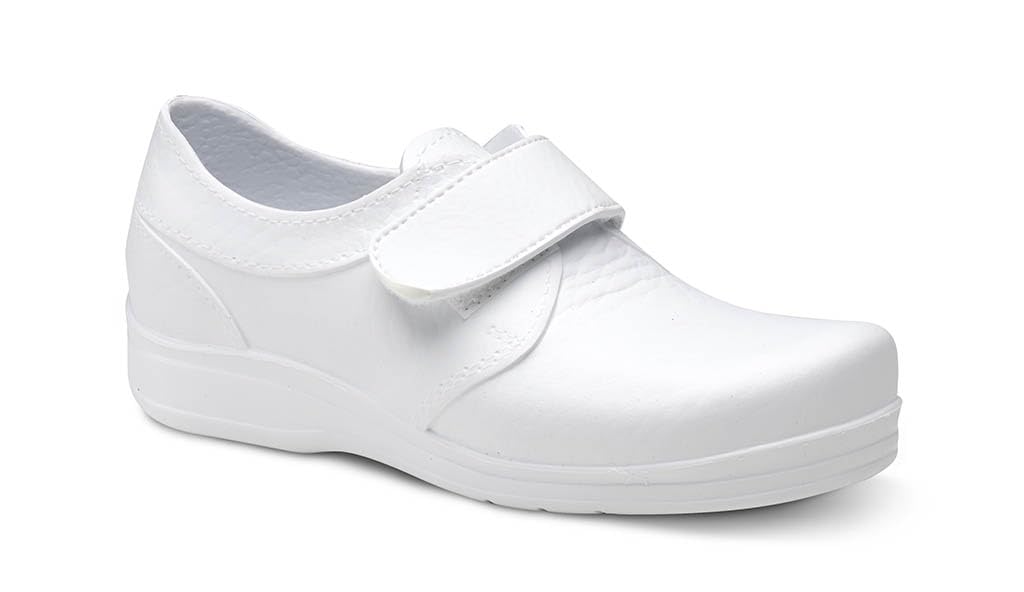 FELIZ CAMINAR - Zapato Sanitario Flotantes con Cierre Ajustable Blanco, 37