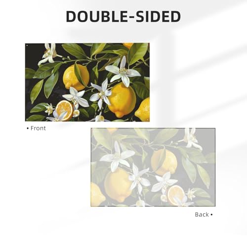Bannière imprimé citron et fleur : la solution déco murale intérieur extérieur