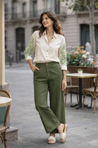 Civamee Women's Beige Embroidery Shirt C1832 - Image 5