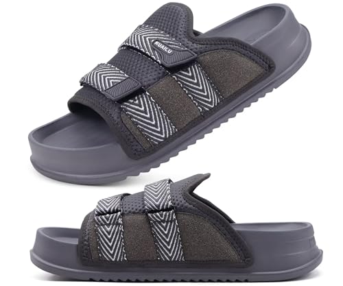 KuaiLu Mens Orthotic Sandals Comfortable Arch Support Fabric Sandal Slippers Shoes Man Casual Summer Cushion Slides Slip On Indoor Outdoor - Ultra-soft Comfort Fit Footbed2
