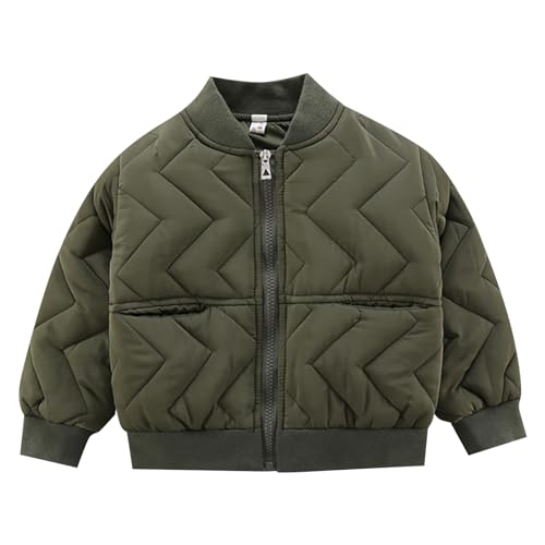 Boys' Stand Up Collar Irregular Stripe Print Solid Color Long Sleeve Zipper Cotton Jacket Girls Outfits Size 10 to 12