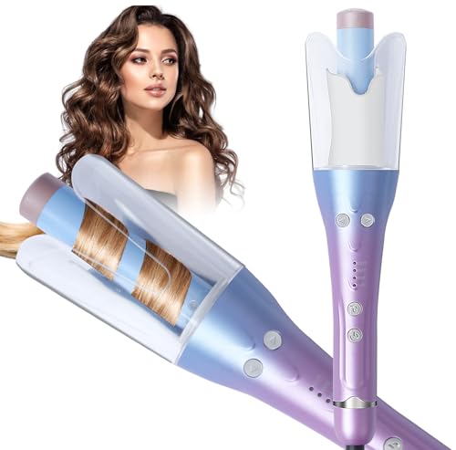 Hoapin Rizador de Pelo Automático, Rizador Pelo de Iones Negativos, 4 Temperatura Ajustable, Diseño Anti-escaldado, Cable Antienredos Giratorio de 360°