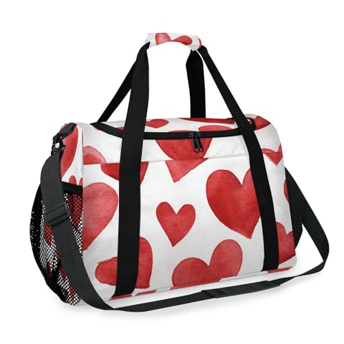 Love Colorful Red Travel Duffel Bag Weekender Overnight Bags for Women Men Foldable Waterproof Tote Bag with Trolley Sleeve2