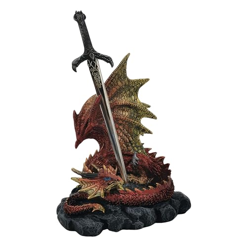 Figurine d'épée de dragon rouge ICE ARMOR salon maison table