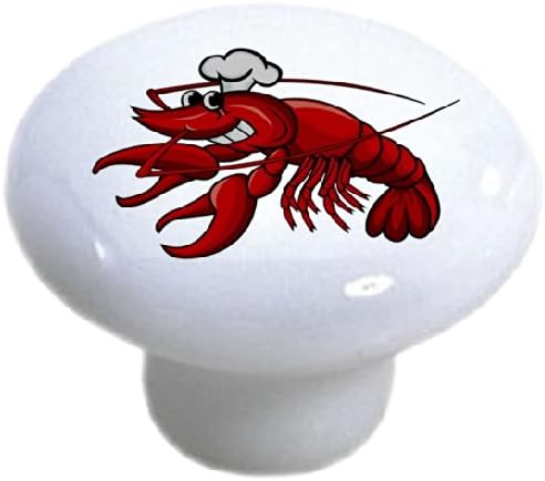 Lobster Chef Ceramic Cabinet Drawer Knobs (Set of 10 Knobs)