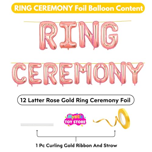Image of Ring Ceremony Banner Rose Gold for Engagement Wedding Home Boys Girls Men Women Foil Balloon Decoration Decor Celebration