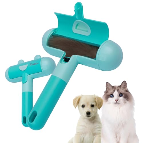 Image of Pet Hair Remover Roller | Remover and Reusable lint Roller | Portable Dog and Cat Hair Remover | Multi Surface - Couch, Furniture, Carpet, Clothing | Easy to Use Fur Removal Tool (Turq)