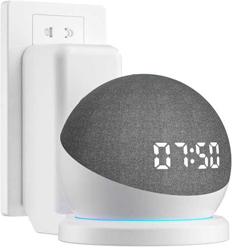 Wandhalterung Steckdosenhalterung für Echo Dot 3/Dot 4/Dot 5 Lautsprecher,Lautsprecherständer Zubehör für Echo Dot 5/Dot4/Dot3，Platzsparend-Ständer mit integriertem Kabelmanagement