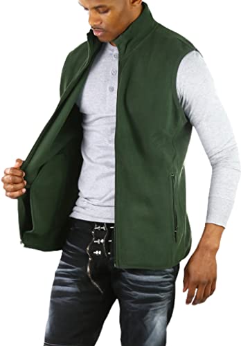 Image of ToBeInStyle Men's Zip Up Sleeveless High Collar Polar Fleece Vest