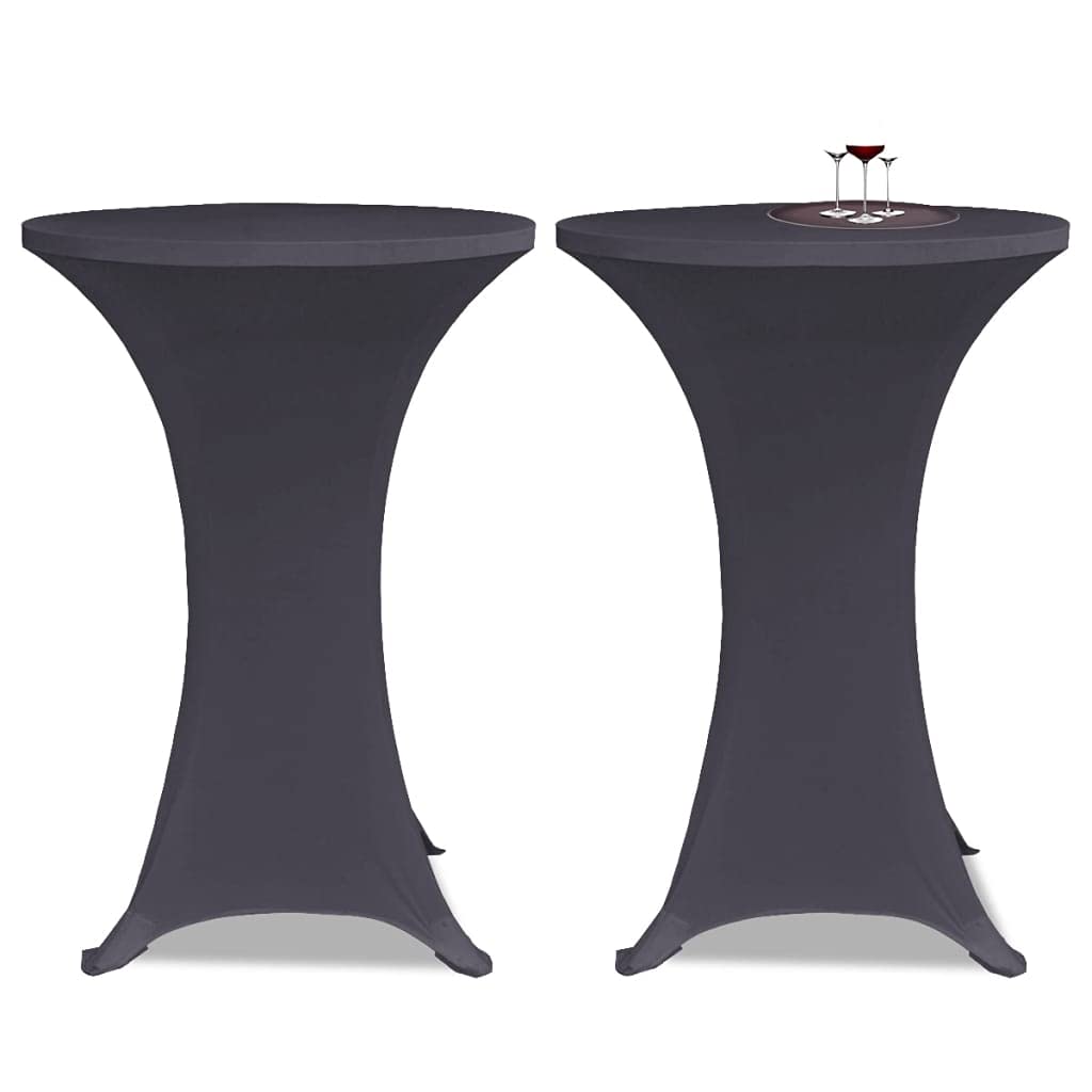 Stretch-Tischhussen 4er Set Anthrazit für Stehtische bis 120 cm Höhe elastisch pflegeleicht