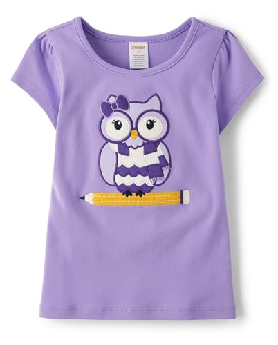Image of Gymboree Girls' and Toddler Embroidered School T-Shirt