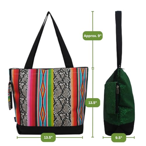 Image of NGIL Medium Top Zipper Closure Canvas Tote Bag with Attached Matching Coin Purse For Moms and Nurses