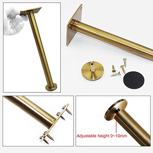 Regulowane nogi meblowe ze stali nierdzewnej – zestaw 4 sztuk, wysokość 450 mm, wytrzymałe, nowoczesny design, łatwy montaż do renowacji szafki łazienkowej