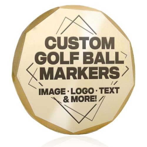 Personalized Golf Ball Marker, Engraved Custom Golf Ball Marker, Brass