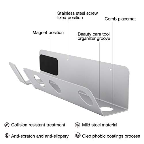 Wall Mount Hair Dryer Holder, Magnetic Stand Rack Bracket, Large Load Capacity up to 5Kg, Default - Image 3