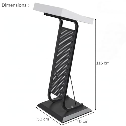 Image of TEKAVO Merito Podium Lectern for Classroom, Auditorium, Office, Church & School | Sleek & Modern Lecture Stand | Ideal for Presentations, Speeches & Events,Mic /Portable Office Conference,White Wood.