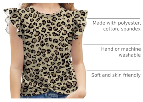 Image of Arshiner Girls Shirt - Short-Sleeve Twist Front T-Shirt for Girls with Cute Flying Sleeves - Summer Blouse Tunic Tee Tops