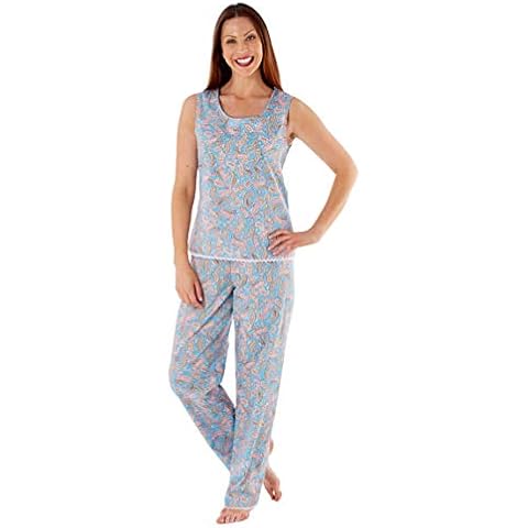 Ladies Aqua Sleeveless Pyjama Set 8-10 Cover