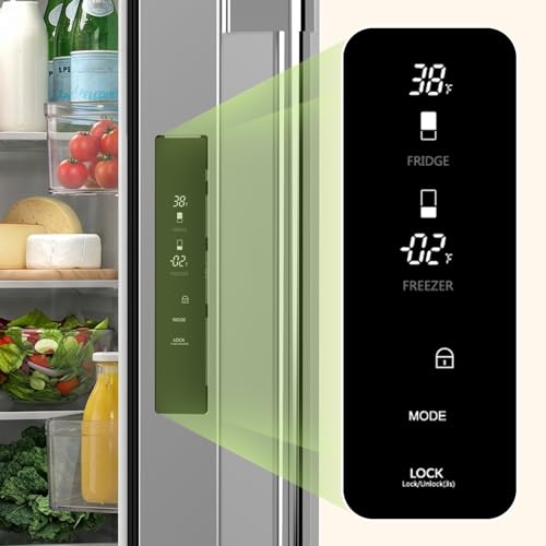 Image of Electactic 17.5 Cu.Ft Compact Refrigerator with Ice maker, Powerful Cooling, Quiet Operation, LED Light, Door Alarm, Suitable for Home, Dorm and Office,Stainless Steel