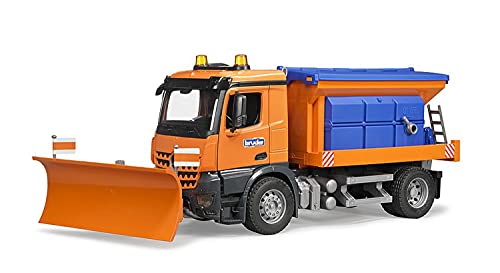 bruder 03685 - Mercedes-Benz Arocs Winterdienst mit Räumschild - 1:16 Schneeräumer Schneepflug Streuwagen Räumdienst – Bild 5