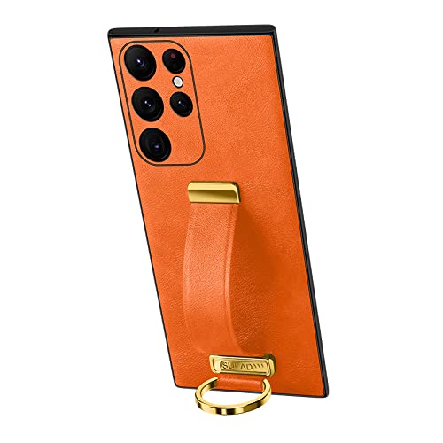 Étui en cuir de luxe avec anneau pour Samsung Galaxy Z Fold 3